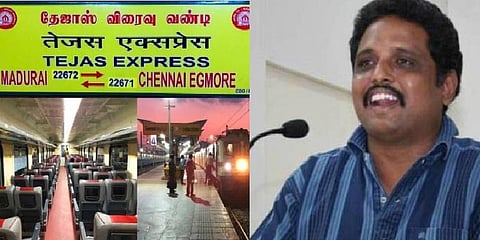 தேஜஸ் எக்ஸ்பிரஸ்க்கு ‘தமிழ்ச்சங்க ரயில்’ என பெயர் மாற்றுங்கள் - சு.வெங்கடேசன் எம்பி