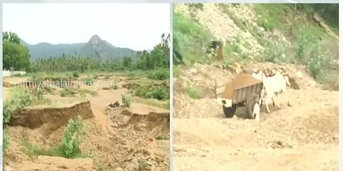 வசிஷ்ட நதியில் மணல் கொள்ளை : வெளிச்சத்திற்கு கொண்டுவந்த புதிய தலைமுறை