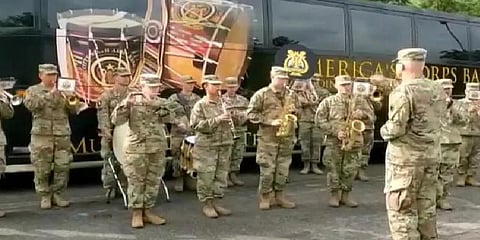 இந்திய தேசிய கீதத்தை இசைத்த அமெரிக்க ராணுவ வீரர்கள் - வீடியோ