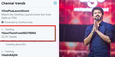 “நியூட்ரினோவிடம் இருந்து தேனியை காப்பாற்றுங்கள்” - விஜய் ரசிகர்களின் அடுத்த ட்ரெண்டிங்