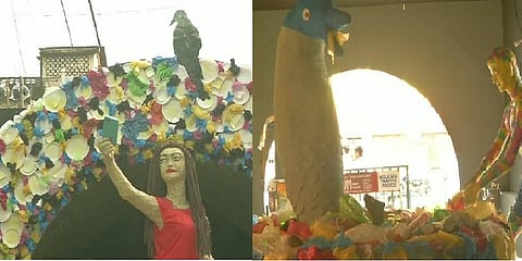 கொல்கத்தா துர்கா பூஜையில் பிளாஸ்டிக் விழிப்புணர்ச்சி