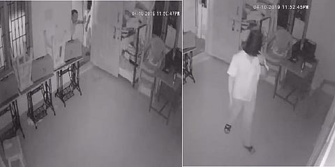 திருச்சியில் குப்பைக் கூடையை முகமூடியாக பயன்படுத்தி கொள்ளை -  சிசிடிவி