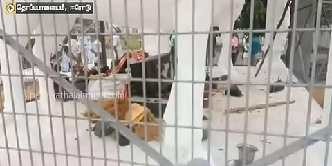 ஈரோடு அருகே சாமி சிலைகள் உடைப்பு: மறியல் போராட்டம்