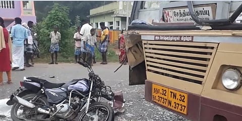 அரசுப் பேருந்தும் இருசக்கர வாகனமும் மோதி விபத்து - இருவர் உயிரிழப்பு