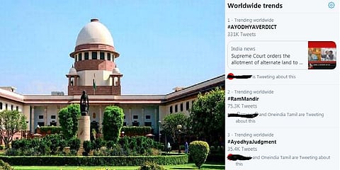 அயோத்தி வழக்கு தீர்ப்பு : உலக அளவில் டாப் 5 ட்ரெண்டிங்