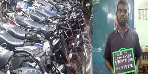 ஸ்பிளென்டர் பைக்குகளை குறி வைத்து திருடி ஆற்றங்கரையில் பதுக்கி வைத்த இளைஞர்!