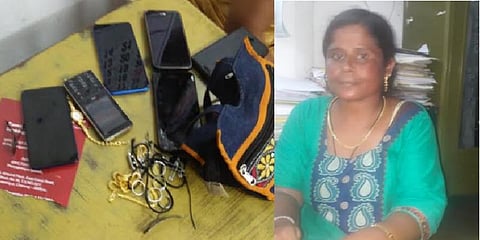 கோயில் கூட்டத்தில் செல்போன் திருடிய பெண் - கையும், களவுமாக பிடித்த போலீஸ்