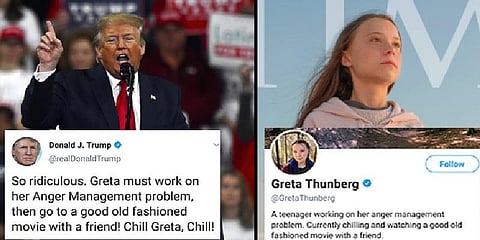 ஜில்.. கிரேட்டா! ஜில்!! - அமெரிக்க அதிபர் ட்ரம்ப் ட்வீட்!