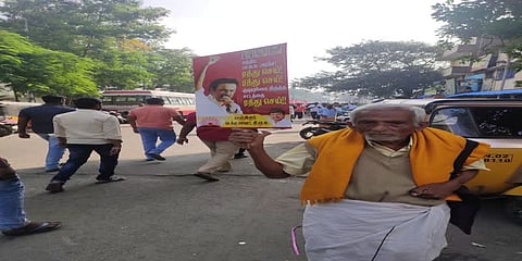 சிஏஏவுக்கு எதிரான திமுக பேரணி: பங்கேற்க சென்னை வந்த 85 வயது நாராயணப்பா..!