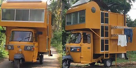 ஆட்டோவை வீடாக மாற்றி வடிவமைத்துள்ள நாமக்கல் இளைஞர்!