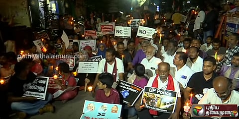 புத்தாண்டு கொண்டாட்டத்திற்கு இடையே சிஏஏ எதிர்ப்பு போராட்டங்கள்