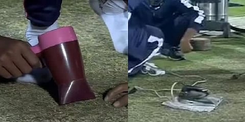 மைதானத்தை காயவைக்க ஹேர் ட்ரையர், அயர்ன் பாக்ஸ் - கிண்டலடிக்கும் நெட்டிசன்ஸ்!