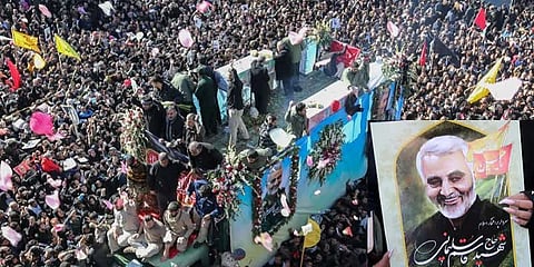 ஈரான் ராணுவத் தளபதி இறுதி ஊர்வலம் : கூட்ட நெரிசலில் சிக்கி 35 பேர் உயிரிழப்பு