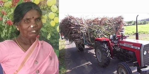 பைக் மீது டிராக்டர் மோதிய விபத்து - கணவர் கண் முன்னே மனைவி உயிரிழப்பு