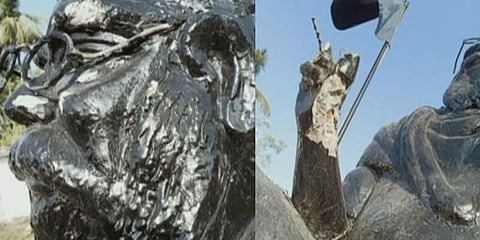 காஞ்சிபுரம் அருகே பெரியார் சிலை உடைப்பு - போலீசார் விசாரணை