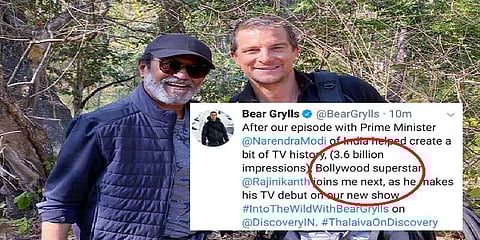 “பாலிவுட் சூப்பர் ஸ்டார் ரஜினி”- ரசிகர்களால் ட்வீட்டை டெலிட் செய்த பியர் கிரில்ஸ்