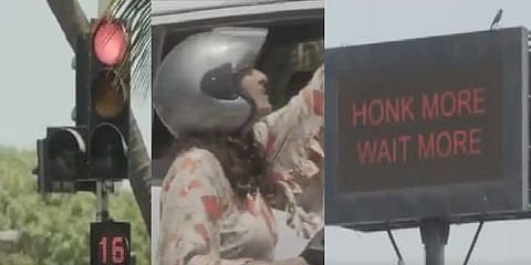 ரெட் சிக்னலில் ஹாரன் அடித்தால் மேலும் காத்திருக்க வேண்டும் - மும்பை போலீசாரின் அசத்தல் நடவடிக்கை