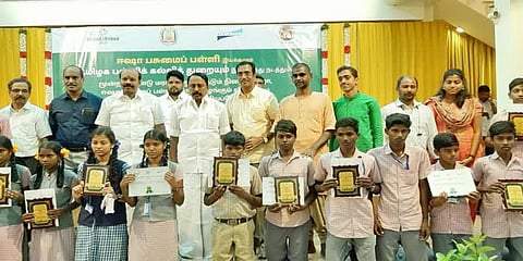 மரக்கன்று வளர்ப்பு பணியில் சிறப்பாக செயல்பட்ட பள்ளிகளுக்கு ஈஷா பசுமை பள்ளி விருது