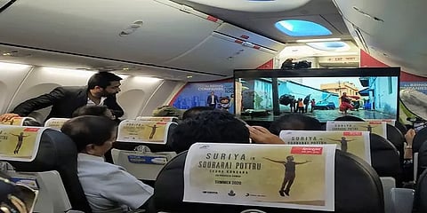 விமானத்தில் வெளியிடப்பட்ட "சூரரைப் போற்று" இசை ஆல்பம் !