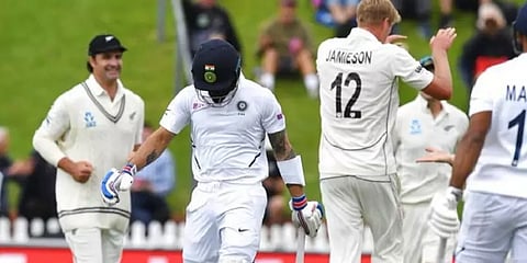 முதல் போட்டியிலேயே கோலி, புஜாராவை சாய்த்த ஜேமிசன் - இந்தியா தடுமாற்றம்