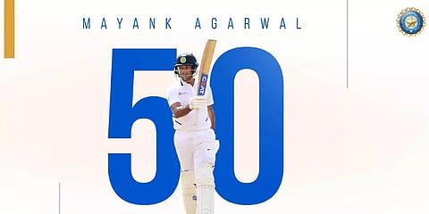 மயங்க் அகர்வால் அரைசதம்; இந்திய அணி நிதான ஆட்டம்..!