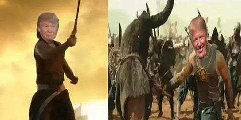 பாகுபலியான அமெரிக்க அதிபர் - அசந்துபோய் ட்விட்டரில் வீடியோவை பகிர்ந்த ட்ரம்ப்!