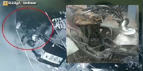 காதலிக்க மறுத்த மாற்றுத்திறனாளி பெண்ணின் இருசக்கர வாகனத்துக்கு தீ வைப்பு