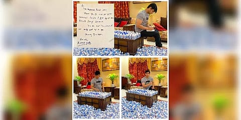 காவல்துறையினருக்குப் பெட்டிப் பெட்டியாக சானிடைசர் பாட்டில்களை வழங்கிய நடிகர்