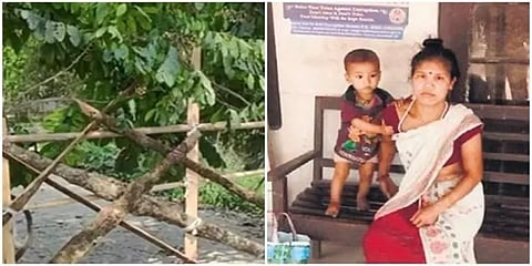 தோளில் ஒன்றரை வயது குழந்தை : 8 நாட்களில் 100கி.மீ நடந்து வந்த பெண்..!