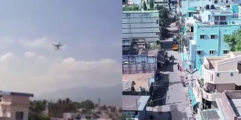 தனிமைப்படுத்தப்பட்டவர்களை ட்ரோன் கேமரா மூலம் கண்காணிக்கும் திண்டுக்கல் காவல்துறை