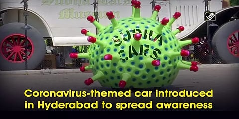 கொரோனா வைரஸ் வடிவில் கார்..! - அசத்திய ஹைதராபாத் நிபுணர்