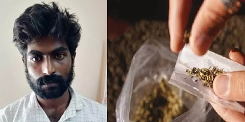 காவலரை கத்தியால் தாக்கிய கஞ்சா வியாபாரி : சுற்றி வளைத்த போலீஸ்