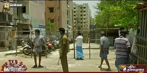 குடிசைமாற்று குடியிருப்பில் தூய்மை பணியாளருக்கு கொரோனா : அச்சத்தில் மக்கள்