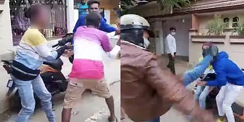 பைக்கில் சாகசம் காட்டிய இளைஞர்களைக் கண்மூடித்தனமாகத் தாக்கிய போலீஸ் !