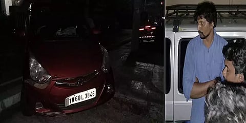 தலைக்கு ஏறிய போதை - வீட்டின் முன்பு அமர்ந்திருந்த பெண்கள் மீது காரை ஏற்றிய நபர்..!