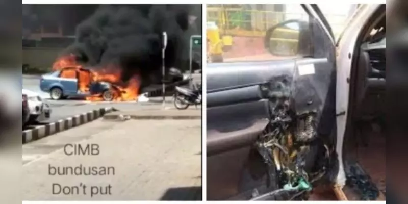 சானிடைசர் பாட்டில் சூரிய வெப்பத்தால் வெடித்து கார் தீப்பிடித்ததா? - வைரலான போலி செய்தி