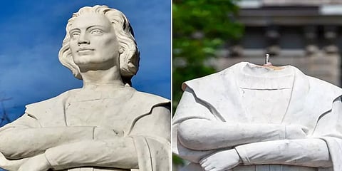 அமெரிக்க இனவாதத்திற்கு எதிரான போராட்டத்தில் கொலம்பஸ் சிலை சேதம்!