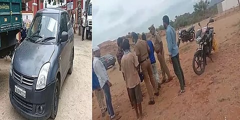 இ-பாஸ் ஒட்டியிருந்த காரை திருடி மலைமேல் குத்தாட்டம் போட்ட திருடர்கள்