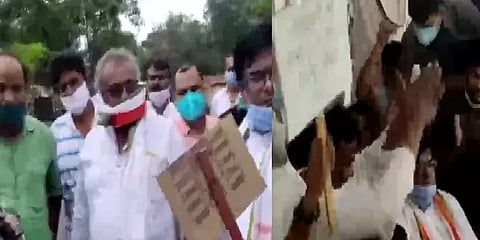 கொரோனா நேரத்தில் கூட்டமாக போராட்டம்: எம்.எல்.ஏ.க்கு வலுக்கும் கண்டனம்!!