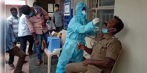 விசாரணையில் உள்ளவரின் கர்ப்பிணி மனைவிக்கு கொரோனா : தனிமைப்படுத்தப்பட்ட போலீஸ்..!