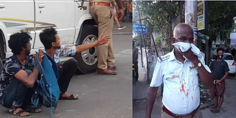 கஞ்சா போதையில் கண்மூடித்தனமாக பைக் ஓட்டிய இளைஞர்கள் : மடக்கிய ஆய்வாளருக்கு காயம்..!