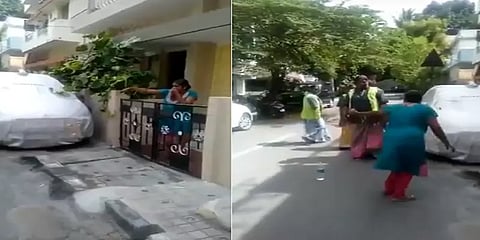 தூய்மைப் பணியாளரை தரக் குறைவாக நடத்திய வீட்டு உரிமையாளர் (வீடியோ)