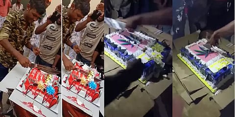 ‘கொரோனா வடிவில் கேக்..’ : சென்னையில் பட்டாகத்தியுடன் ரவுடிகள் அட்டூழியம்..!