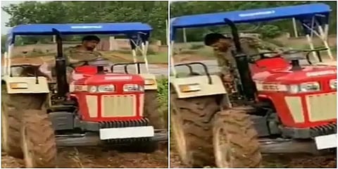 விவசாயி.. விவசாயி.. “ பாடல் பாணியில் களத்தில் இறங்கிய தோனி!