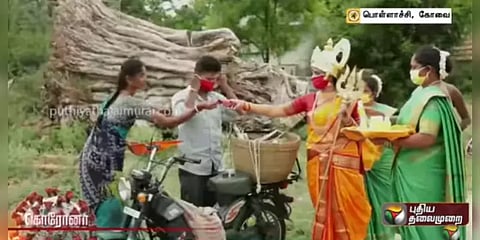 கொரோனா மாரியம்மன் : வீடு வீடாக சென்று விழிப்புணர்வு..!