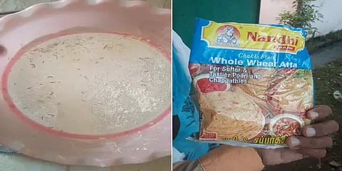 கோதுமை மாவில் நெளிந்த புழுக்கள் - உடல் உபாதை ஏற்பட்டதால் அதிர்ச்சி..!