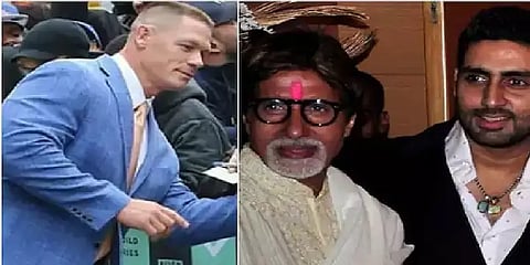 அமிதாப், அபிஷேக் ஆகியோரின் புகைப்படங்களை பகிர்ந்த ஜான் சீனா!!