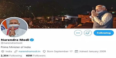 6 கோடியை தாண்டிய பின்தொடர்வோர் - ட்விட்டரில் அசத்தும் பிரதமர் மோடி