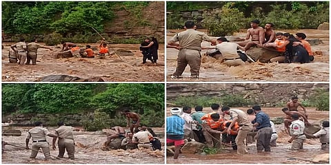 செல்ஃபி மோகத்தால் ஆற்றில் சிக்கிய இளம்பெண்கள் – போராடி மீட்ட போலீசார்!