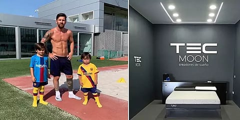 கொரோனா பிடியிலிருந்து தப்பிக்க புதுவகை மெத்தையை பயன்படுத்தும் லியோனல் மெஸ்ஸி?